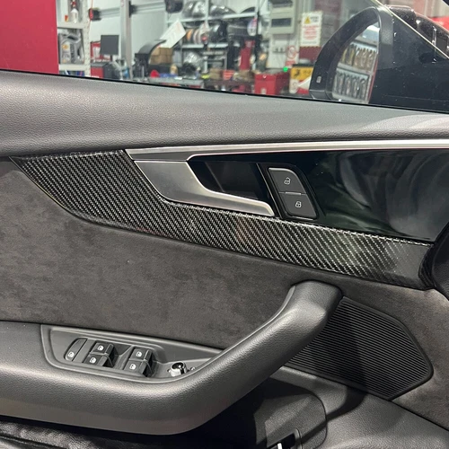 Carbon Fiber For 2017-21 Audi A4 B9 S4 Interior Trim Door Panels Dashboard Cover - Picture 11 of 11