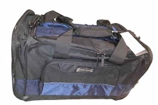 Perry Ellis portfolio essential everyday duffel weekend bag black/blue NEW 20"