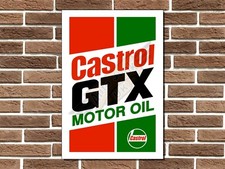 Castrol GTX Metal Wall Sign Garage Sign Wall Plaque F1 Man Cave Bar Office