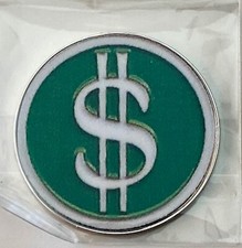 Money - - Dollar - Pro size 32mm Slim -Golf Ball Marker