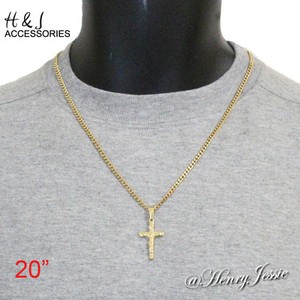 Silbernes Kreuz-Halskette Für Männer – Edelstahl Box Link Chain, 20 Zoll, Mit Anhänger