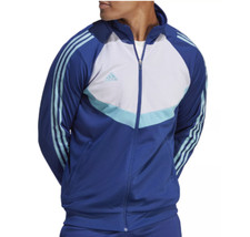 adidas Tiro Soccer Jacket Mens Small AEROREADY Double Knit Full Zip Victory Blue