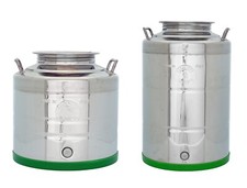 Contenitore Fusto Olio Acciaio Inox Saldato 30 / 50 Litri Con o Senza Rubinetto