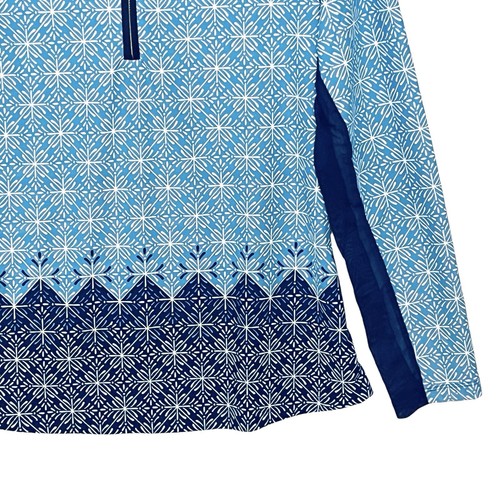 Cabana Life Top Resort Palapa Azul Mosaico Malla/Bajo/Manga Larga 3/4 Cremallera Talla L - Imagen 4 de 12