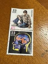 Postage stamp 1970 fashion and medical imaging Lot Of Two Canceled.  015