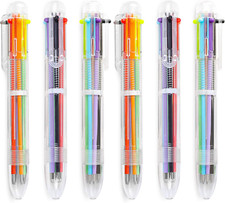 24 Pack 0.5Mm 6-In-1 Multicolor Ballpoint Pen 6 Colors Retractable Ballpoint Pen