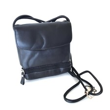 Borsetta Borsello unisex in vera pelle made in italy. Nero