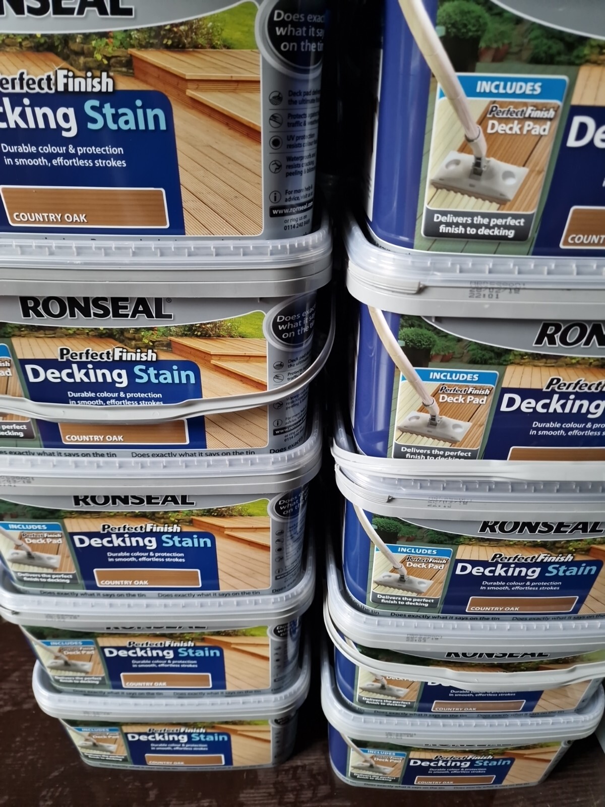 2.5L Ronseal Perfect Finish Country Oak Decking Stain Garden Wood
