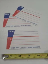 Vintage Parcel Post Contents Merchandise gummed Mailing Labels Return Requested 