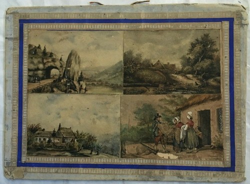 4 Rare Miniatures Scene Of Style 18th - Xixth School French Iconographic - Picture 6 of 11