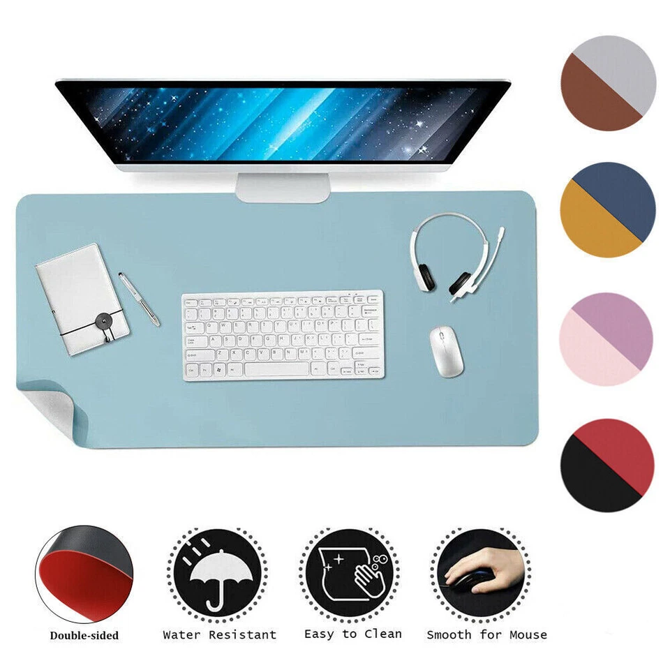 Large PU Leather Dual Sided Desk Pad Non-Slip Mouse Pad Desk Mat 600MM X 1200MM - Image 2 of 2