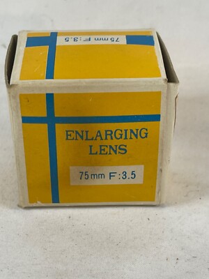 FUJIMOTO 75mm F/3.5 ENLARGING LENS No. 76060 New in Original Box