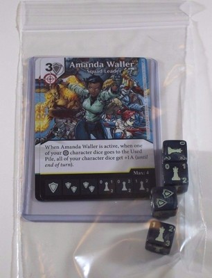 DC Dice Masters Green Arrow Flash AMANDA WALLER Set RARE Uncommon CUR + 4 DICE 