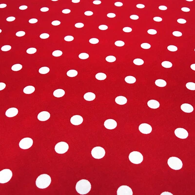 Stoff Baumwolle Popeline 8 mm Punkte Pünktchen rot weiß Blusenstoff Dekostoff - Bild 1 von 4