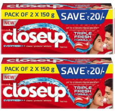 150g x 4 - Close Up Ever fresh toothpaste fresh Formula Red Hot Deep Action