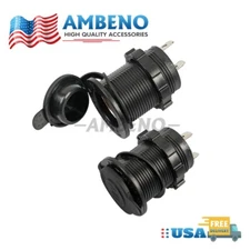 2pcs 12V Cigarette Lighter Socket Power Outlet Receptacle Plug or Car Marine ATV