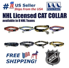 Pets First NHL Breakaway Cat Collar with Bell Adjustable Pet Collar One Size