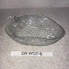 Vintage Strawberry Shape Candy / Nut / Trinket Dish Clear Glass Great Gift!
