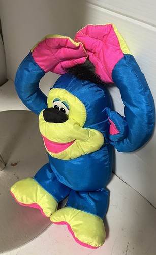 Vintage Fisher Price Chattering Chimp Plush Toy Monkey Blue 1994 - Picture 2 of 8
