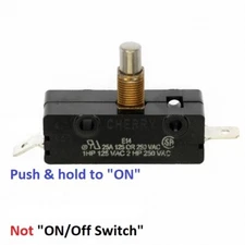 SNAP SWITCH  SPST  25 AMP  125-250V  Single Pole; Metal E14 -01 Cherry PUSH ON