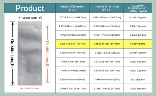 100 Pcs 1.57x4.33 inch (Inside Size 1.18x3.94 inch) inches, Silver | eBay