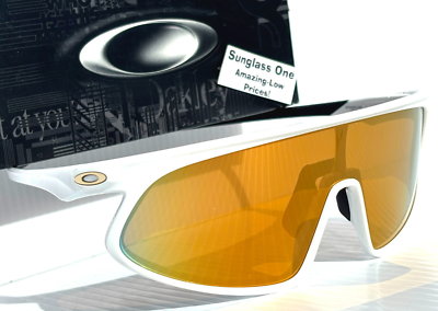 NEW Oakley RSLV Matte White PRIZM 24K Gold Mirror Lens Sunglass