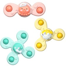 3pcs Sea Animals Baby Spinner Toys with Suction Cups - babies rattle toys, spin