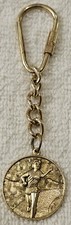 Vintage Womens Running Award Keychain Medal Gold Plated Rare Unique OOAK 1-1/4"
