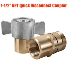 1-1/2" NPT Wet-Line Wing Nut Kit Hydraulic Quick Disconnect Coupler Coupling Set
