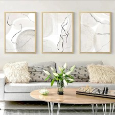 Gallery Wall Art Neutral Abstract 3 Set Posters Minimal Modern Abstract Prints