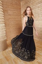 Ulla Johnson Women's Raya Golden Hand Embroidered Sleeveless Maxi Dress Size S 4