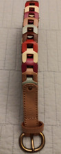 Women's Lg Fossil Multi Color Chain Link Belt W/ Brass Buckle