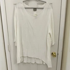 NWT Niche by Nilgun Derman Laguna Shirt Tunic Size XL White Boxy Lagenlook