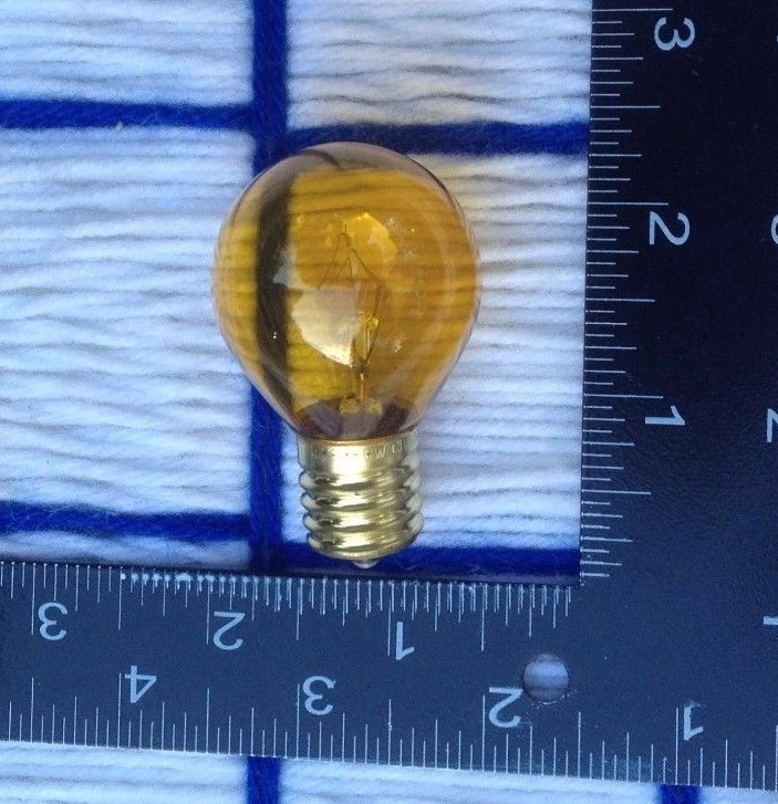 new C9 yellow Round S11 Christmas string LIGHT BULB 130V globe 10W ships for 7¢* - Image 2 of 4