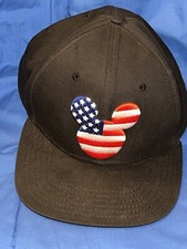 EUC Disney patriotic red/white/blue Mickey logo on black cotton   snapback cap