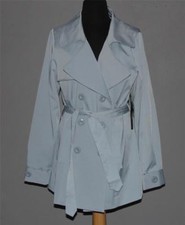 Vertigo Paris Light Blue Asian Suspense Belted Lined Trench Coat Wms Nwt $360