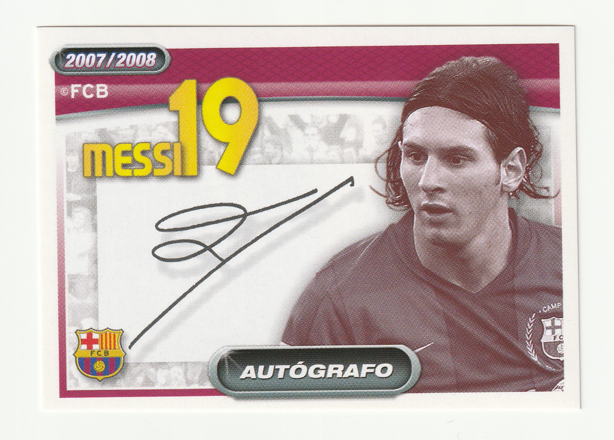 みやびんLionel Messi 2007 直書き直筆サインカード メッシ LIONEL MESSI BARCELONA STICKER 112 AUTOGRAPH SIGNED PRINT 2007