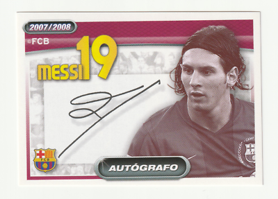 LIONEL MESSI BARCELONA STICKER 112 AUTOGRAPH SIGNED PRINT 2007