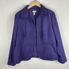 Chico's Basic Essential Super Soft Blazer Cardigan Jacket Coat Purple Size 2