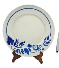 ORCHIES MOULIN DES LOUPS France Blue Transferware Platter Bird on Branch 