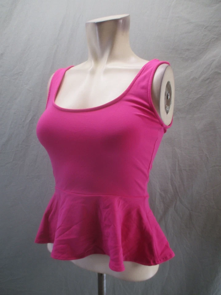 BEBE размер XS женщин розовый квадратный шеи эластичной пеплум обучение йога Майка 561 - Изображение 3 из 4