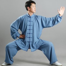 Herren Damen Kung Fu Apparel Tai-Chi Anzug Baumwolle Leinen Hemd & Hose Wushu