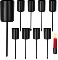 8 STK Ø 2.5Cm Adventskranz Kerzenhalter Metall Schwarz Stabkerzenhalter Mit
