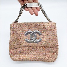 Vintage (1997) CHANEL CC Flap Handbag in Pink Confetti Tweed (Zeko Auth'd!)