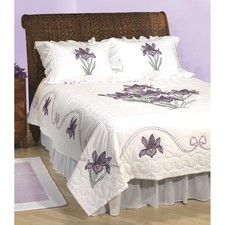 Jack Dempsey 770 274 Stamped White Quilt Top -Iris