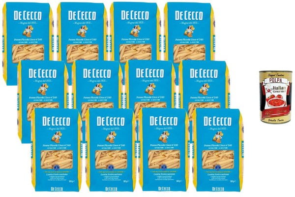 De Cecco Pennette Pasta 12X500G Kleine Penne Hartweizen 6Kg +Polpa-image