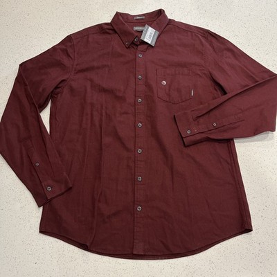 Eddie Bauer LS Eddies Field Flannel Mens XLT Tall Red Maroon  NWT