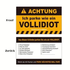 25x Lustige Strafzettel für Falschparker   A...