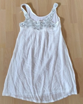 Strandkleid  Sommerkleid große Schmucksteine weiß Gr. 36 Ibiza- Boho-Chic