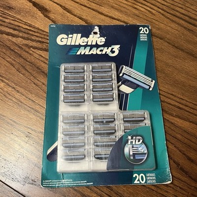 Gillette Mach 3 Razor Blade Refills 20 Cartridges Mach3 Brand New Sealed 2012
